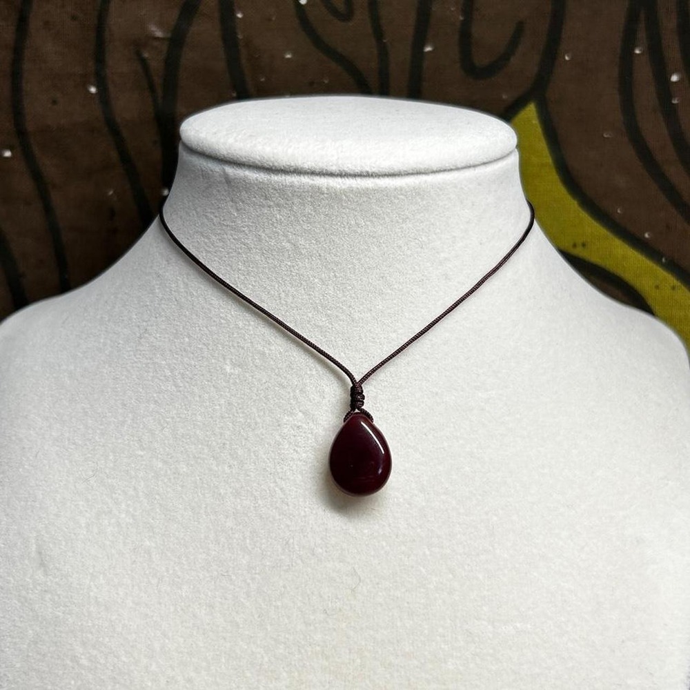 Earthy brown opal dainty adjustable boho chic minimalist gift red bohemian fairy
